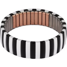 Energetix Klasik Siyah-Beyaz Manyetik Flex Bileklik