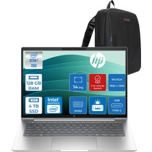 Hp Probook 4 G1I Intel Ultra7 255U 128GB Ddr5 4tb SSD Intel® Grafik IPS 300 Nits 14"inç 1920 x 1200 Freedos Taşınabilir Bilgisayar D03KGETF40+ZETTAÇANTA