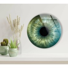 Myphotostation Yeşil Göz Yuvarlak Cam Kırılmaz Cam Duvar Tablosu, Ev Dekorasyonu