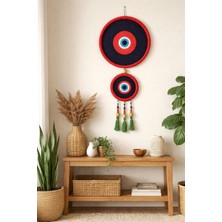 Nazar Boncuğu Dokuma Tasarım Boncuk Püsküllü Düş Kapanı