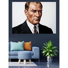 Karizma Tablo Mustafa Kemal Atatürk Portresi Dekoratif Kanvas - Mdf Ahşap Tablo