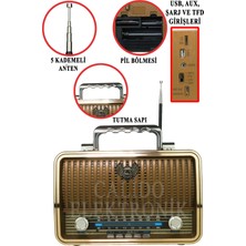 UltraNova Bluetooth Destekli, Kumandalı Ahşap Nostaljik Radyo, Usb, Sd ve Fm Özellikli