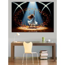 Karizma Tablo Sahne Işığında Balerin Dansçı Dekoratif Kanvas - Mdf Ahşap Tablo