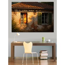 Karizma Tablo Eski Ev Pencere Işığı Dekoratif Kanvas - Mdf Ahşap Tablo