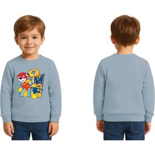 Sedirli Unisex Pawpetrol Baskılı Çocuk Swaetshirt 3 Iplik Şardonlu