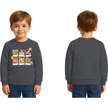 Sedirli Unisex Disney Baskılı Çocuk Swaetshirt 3 Iplik Şardonlu