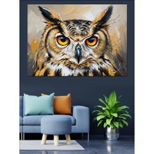 Artmeg Baykuş Yüzü Yakın Çekim Dekoratif Kanvas - Mdf Ahşap Tablo