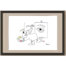 Karikatural Zdenko Puhin 29X21CM Orijinal Karikatür Tablo