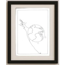 Karikatural Morteza Azarkheil 29X21CM Orijinal Karikatür Tablo