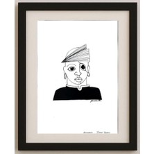 Karikatural Jivko Tenev 29X21CM Orijinal Karikatür Tablo