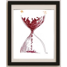 Karikatural Serik Kulmeshkenov 22X18CM Orijinal Karikatür Tablo