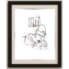 Karikatural Reza Zaev Heidari 25X21CM Orijinal Karikatür Tablo