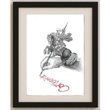 Karikatural Ali Divandari 29X21CM Orijinal Karikatür Tablo