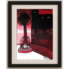 Karikatural Marco Ramos 29X21CM Orijinal Karikatür Tablo