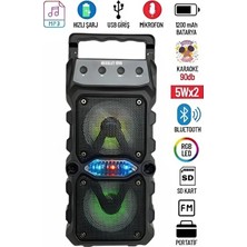 UltraNova Işıklı Kablosuz Bluetooth Hoparlör, Radyo, USB ve Sd Girişli Ses Bombası