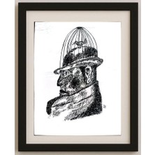 Karikatural Karim Karımi Zadeh 29X21CM Orijinal Karikatür Tablo