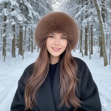 Peluş Tüylü Yarım Kalpak Moğol Kadın Şapka