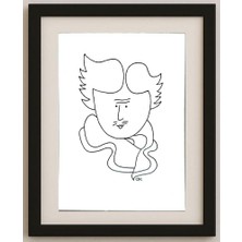 Karikatural Sergei Koupriy 11X8CM Orijinal Karikatür Tablo