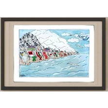 Karikatural Nassim Khonamirclashti 29X21CM Orijinal Karikatür Tablo
