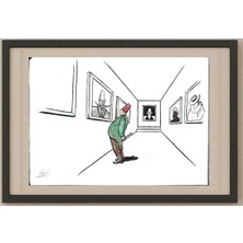 Karikatural Unknown 25X21CM Orijinal Karikatür Tablo