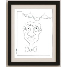 Karikatural Milan Litovsky 21X16CM Orijinal Karikatür Tablo