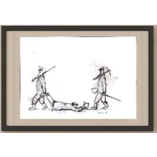 Karikatural Reza Zaev Heidari 25X21CM Orijinal Karikatür Tablo