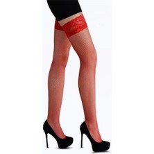 Kocabey  Rete File Silikonlu Dantelli Jartiyer Çorap