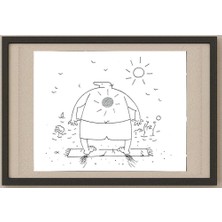 Karikatural Sergei Koupriy 19X17CM Orijinal Karikatür Tablo