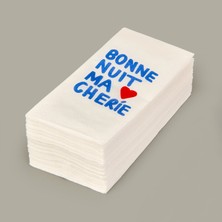 Evidea Kitchen 25'li Bonne Nuit Ma Cheria Desen Peçete - Beyaz - 16X8 cm
