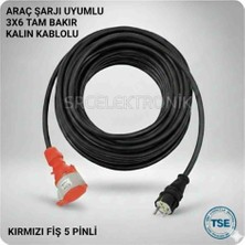 Ev Tipi Araç Şarjı Monafaze Uzatma 3x6 Ttr Tam Bakır Hes Kablolu Seyyar (1 ile 15  Metre Arası) Araç Şarjı Dönüştürücülü Uzatma