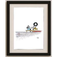 Karikatural Erico Junqueira 32X21CM Orijinal Karikatür Tablo