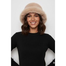 Peluş Tüylü Yarım Kalpak Moğol Kadın Şapka