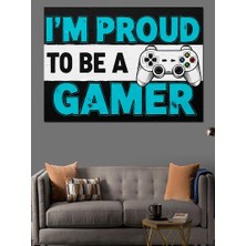 Karizma Tablo Gamer Oyun Konsolu Yazısı Dekoratif Kanvas - Mdf Ahşap Tablo