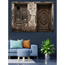 Karizma Tablo Rustik Ahşap Kapı Pencere Dekoratif Kanvas - Mdf Ahşap Tablo