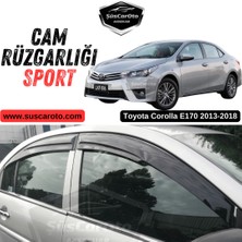 Caralp Toyota Corolla E170 2013-2018 Uyumlu Mugen Cam Rüzgarlığı Seti Piano Black 4\'lü Ithal Parlak Siyah