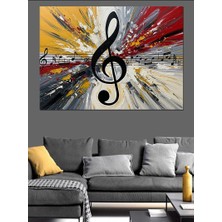 Karizma Tablo Sol Anahtarı Müzik Sanatı Dekoratif Kanvas - Mdf Ahşap Tablo