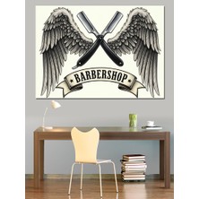 Karizma Tablo Kanatlı Berber Tabela Tasarımı Dekoratif Kanvas - Mdf Ahşap Tablo