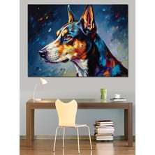 Karizma Tablo Sevimli Köpek Portresi Dekoratif Kanvas - Mdf Ahşap Tablo