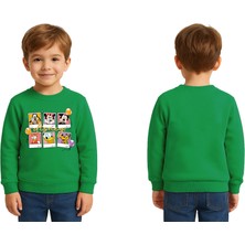 Sedirli Unisex Disney Baskılı Çocuk Swaetshirt 3 Iplik Şardonlu