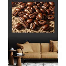 Kavrulmuş Kahve Çekirdekleri Yığını Dekoratif Kanvas - Mdf Ahşap Tablo