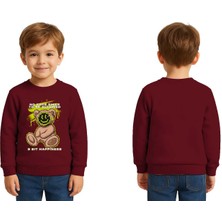 Sedirli Unisex Ayıcık Bear Baskılı Çocuk Swaetshirt 3 Iplik Şardonlu