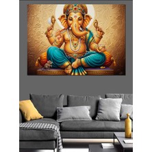 Artmeg Hint Tanrısı Ganesha Heykeli Dekoratif Kanvas - Mdf Ahşap Tablo