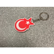 Kırmızı Beyaz Ay Yıldız Anahtarlık