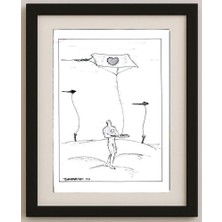 Karikatural Mehrdad Zonnour 29X21CM Orijinal Karikatür Tablo