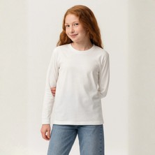Bym Style Çocuk Uzun Kollu Pamuklu Basic Tişört 4-11 Yaş