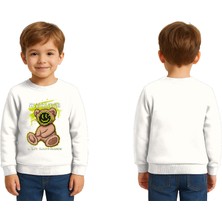 Sedirli Unisex Ayıcık Bear Baskılı Çocuk Swaetshirt 3 Iplik Şardonlu