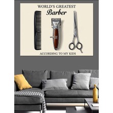 Artmeg Berber Makası ve Tarak Dekoratif Kanvas - Mdf Ahşap Tablo