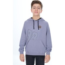 Toontoy Erkek Çocuk Relax Fit Kapüşonlu Cepli Hafif Düşük Omuz Baskılı Sweatshirt