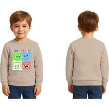 Sedirli Unisex Ayıcık Bear Baskılı Çocuk Swaetshirt 3 Iplik Şardonlu