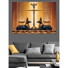 Anubis Adalet Terazisi Sembolü Dekoratif Kanvas - Mdf Ahşap Tablo